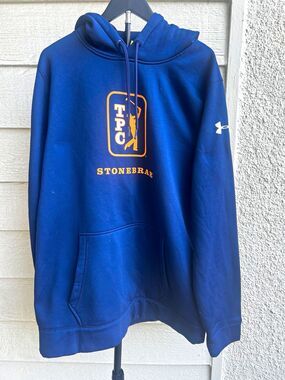 Under Armour TPC Stonebrae Hoodie Mens L Navy Golf Pullover PGA Course Logo